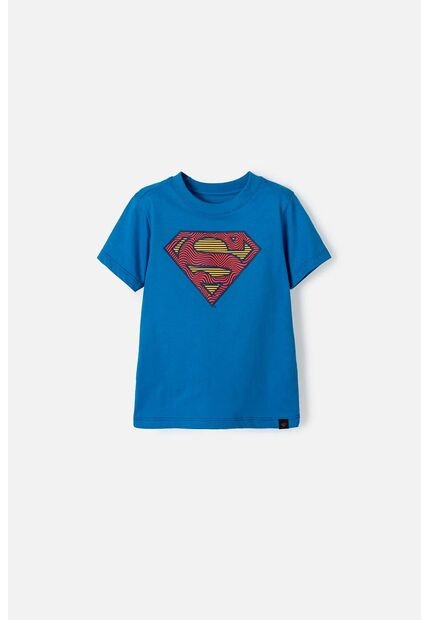 Camiseta De Superman Manga Corta Azul Rey Para Niño 2T A 5T 5T