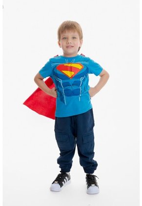Camiseta De Superman Con Capa Multicolor Para Niño 2T A 5T 5T