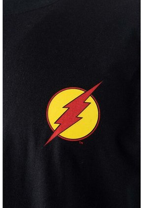 Camiseta De Flash Negra Manga Corta Para Hombre XL