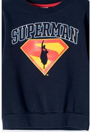 Buzo De Superman Azul Oscuro Estampado En Frente Para Niño 2T A 5T 5T