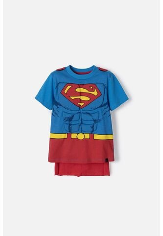 Camiseta De Superman Azul Y Roja Con Manualidad 3D Para Niño 2T A 5T 4T DC COMICS
