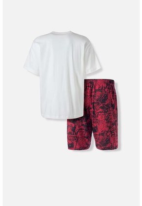 Pijama De Superman Gris Y Rojo Con Bermuda Para Hombre M