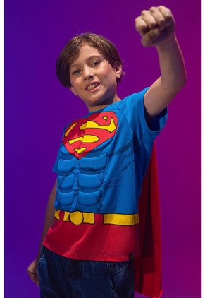 Camiseta De Superman Roja Y Azul Con Manualidad 3D Para Niño 6