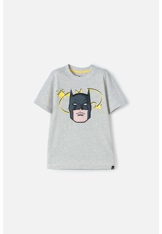 Camiseta De Batman Manga Corta Gris Jaspe Para Niño 4 DC COMICS