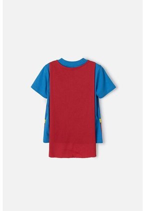 Camiseta De Superman Azul Y Roja Con Manualidad 3D Para Niño 2T A 5T 5T
