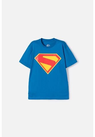 Camiseta De Superman Manga Corta Azul Para Niño 2T A 5T 5T DC COMICS