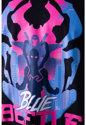 Camiseta De Blue Beetle Manga Corta Negra Para Hombre S