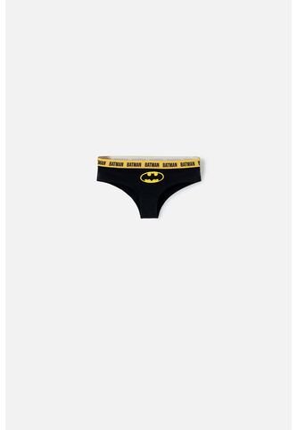 Panty De Batman Negra Con Cintura Elástica Amarilla Para Mujer L DC COMICS