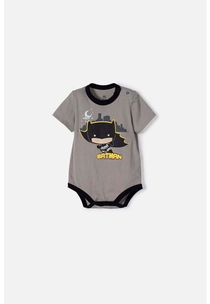 Body De Batman Con Broches Gris Para Bebé Niño 9-12