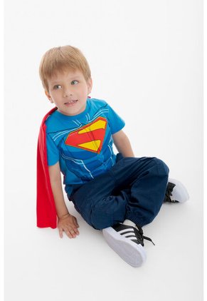 Camiseta De Superman Con Capa Multicolor Para Niño 2T A 5T 5T