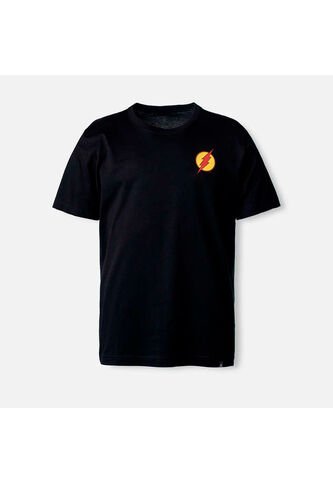 Camiseta De Flash Negra Manga Corta Para Hombre S DC COMICS