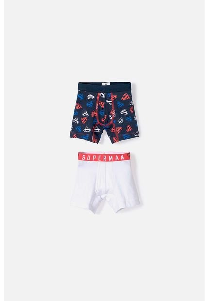 Pack X2 Boxer De Superman Azul Y Blanco Para Niño 2T A 5T 3T
