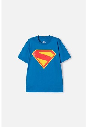 Camiseta De Superman Manga Corta Azul Para Niño 2T A 5T 2T