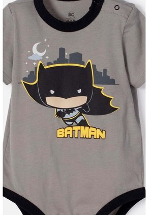Body De Batman Con Broches Gris Para Bebé Niño 18-24