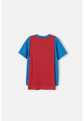 Camiseta De Superman Roja Y Azul Con Manualidad 3D Para Niño 10