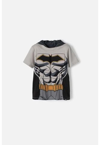 Camiseta De Batman Manga Corta Gris Para Niño 2T A 5T 5T DC COMICS