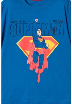 Camiseta De Superman Azul Estampada Para Niño 10