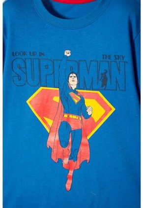 Camiseta De Superman Azul Estampada Para Niño 10