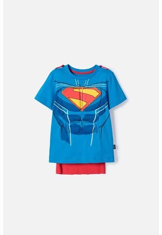 Camiseta De Superman Con Capa Multicolor Para Niño 2T A 5T 4T DC COMICS