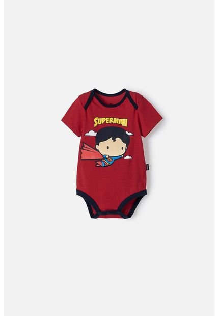 Body De Superman Manga Corta Rojo Y Azul Para Bebé Niño 12-18