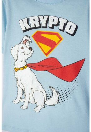 Camiseta De Superman Azul Estampada En Frente Para Niño 2T A 5T 2T