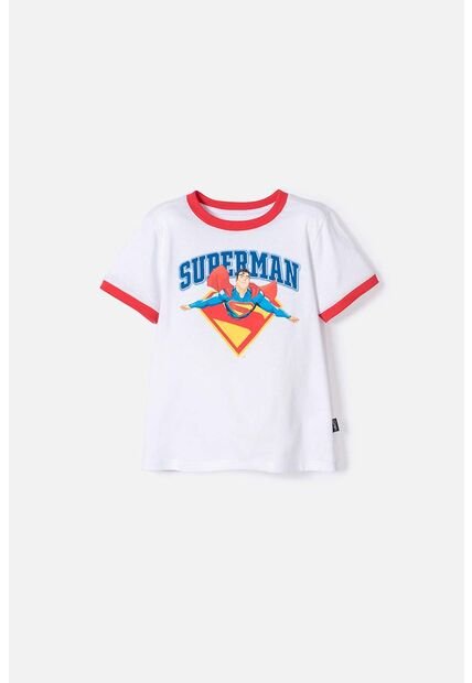 Camiseta Se Superman Blanca Y Roja Manga Corta Para Niño 2T A 5T 5T