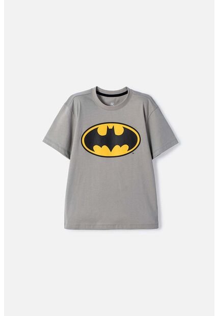 Camiseta De Batman Manga Corta Gris Para Niño 14