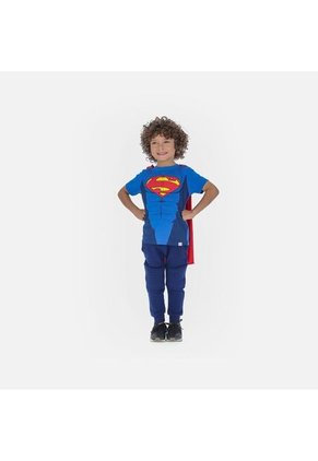 Camiseta De Superman Con Capa Removible Para Niño De 2T A 5T 2T