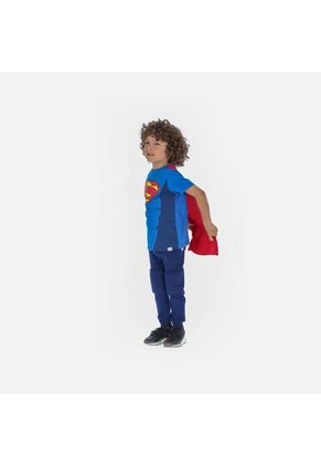 Camiseta De Superman Con Capa Removible Para Niño De 2T A 5T 2T