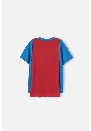 Camiseta De Superman Roja Y Azul Con Manualidad 3D Para Niño 10