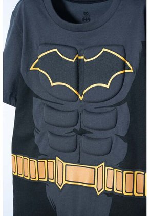 Camiseta De Batman Con Capa Gris Y Negro Para Niño. 4