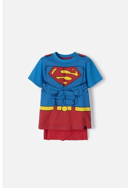 Camiseta De Superman Azul Y Roja Con Manualidad 3D Para Niño 2T A 5T 5T