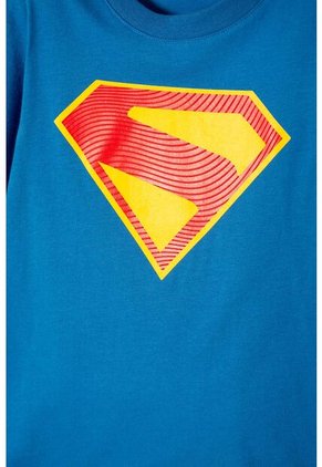 Camiseta De Superman Manga Corta Azul Para Niño 12