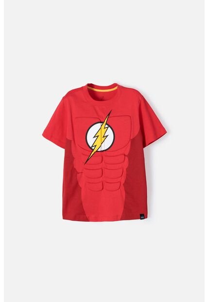 Camiseta De Flash Roja Manga Corta Para Niño 12