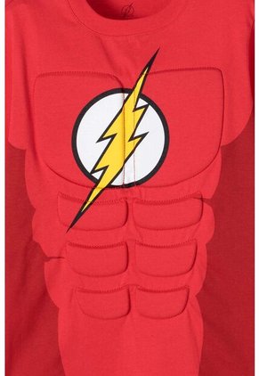Camiseta De Flash Roja Manga Corta Para Niño 12