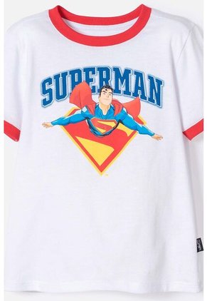 Camiseta Se Superman Blanca Y Roja Manga Corta Para Niño 2T A 5T 4T