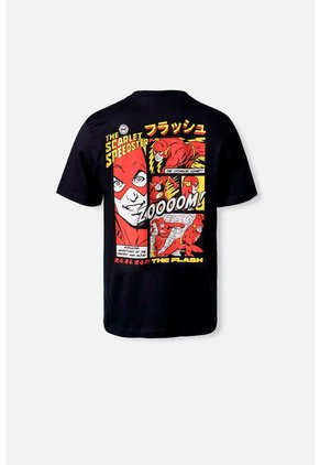 Camiseta De Flash Negra Manga Corta Para Hombre L
