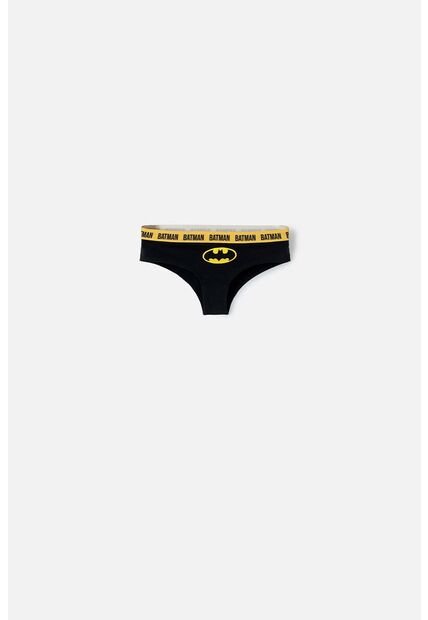 Panty De Batman Negra Con Cintura Elástica Amarilla Para Mujer L