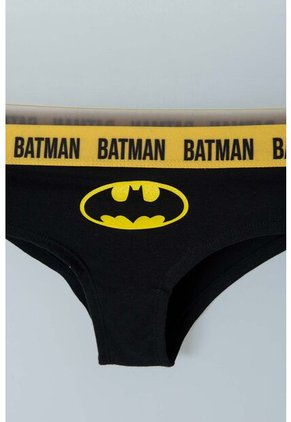 Panty De Batman Negra Con Cintura Elástica Amarilla Para Mujer L
