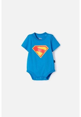 Body De Superman Con Broches Azul Para Bebé Niño 9-12 DC COMICS