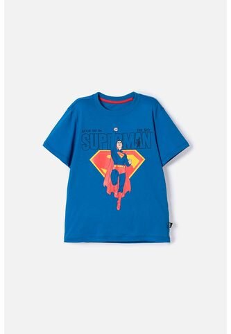 Camiseta De Superman Azul Estampada Para Niño 4 DC COMICS