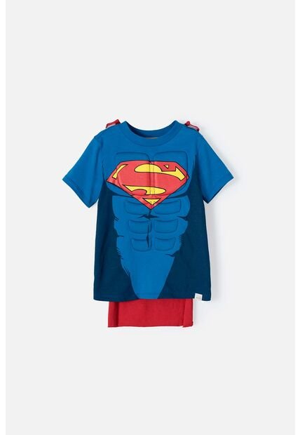 Camiseta De Superman Con Capa Removible Para Niño De 2T A 5T 4T