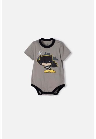 Body De Batman Con Broches Gris Para Bebé Niño 3-6 DC COMICS