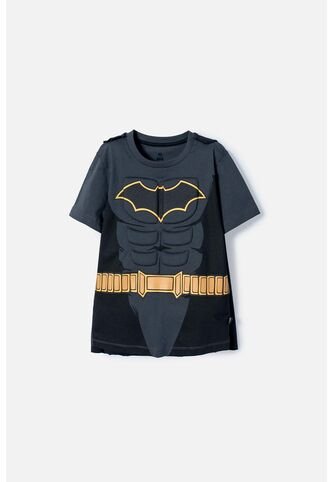 Camiseta De Batman Con Capa Gris Y Negro Para Niño. 8 DC COMICS