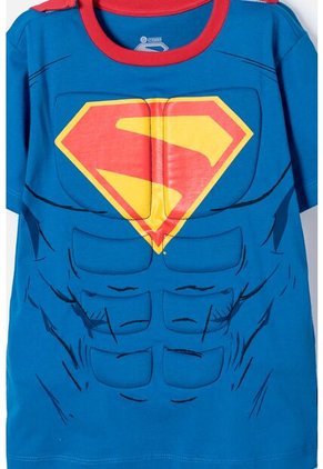 Camiseta De Superman Con Capa Azul Y Rojo Para Niño 10