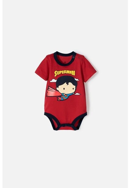 Body De Superman Manga Corta Rojo Para Bebé Niño 12-18
