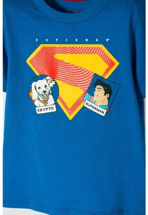 Conjunto De Superman Azul Oscuro De Pantalón Largo Para Niño 2T A 5T 5T