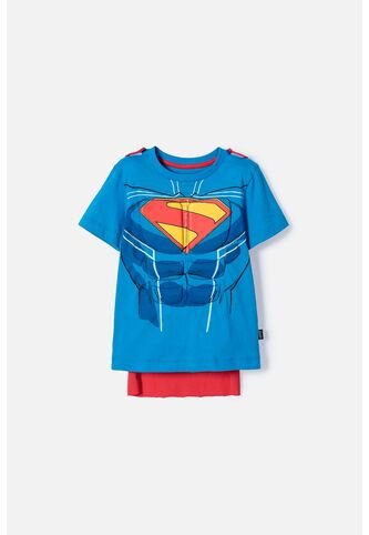 Camiseta De Superman Con Capa Multicolor Para Niño 2T A 5T 5T DC COMICS