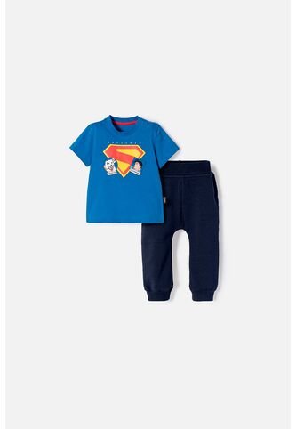 Conjunto De Superman Con Pantalón Azul Para Bebé Niño 9-12 DC COMICS