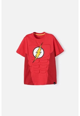 Camiseta De Flash Roja Manga Corta Para Niño 6 DC COMICS